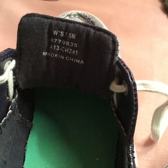 Sperry Women’s Size 7.5M Green, Blue & White Plaid Top Siders Loafer - Picture 5 of 12